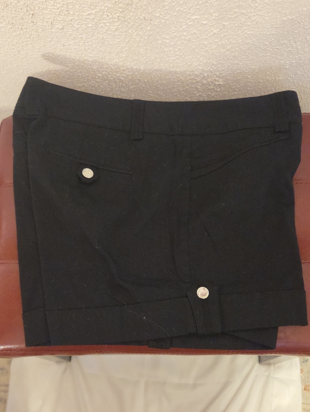 White House Black Market Black Button-Accent Short